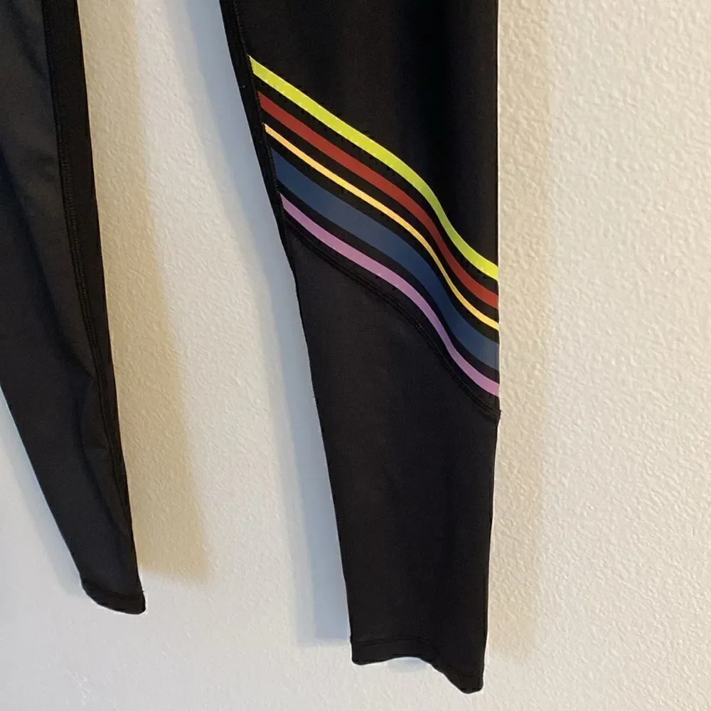Splendid Studio Core Strip Leggings Black Size Small